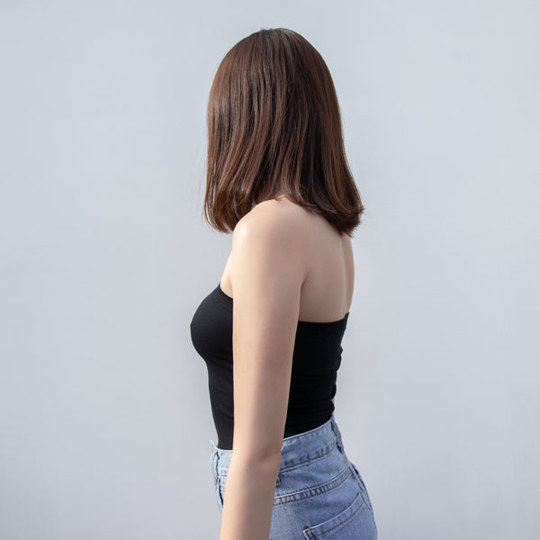 GLOBAL MOOD Fitted Black Tube Top