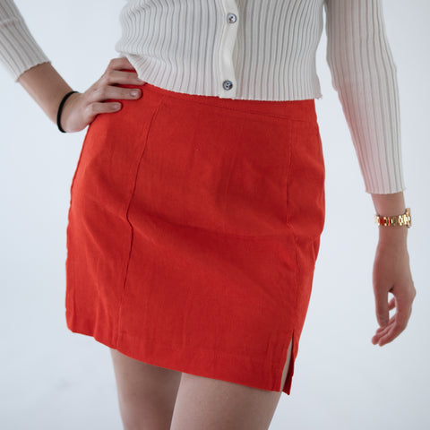 GLOBAL MOOD Orange slit skirt